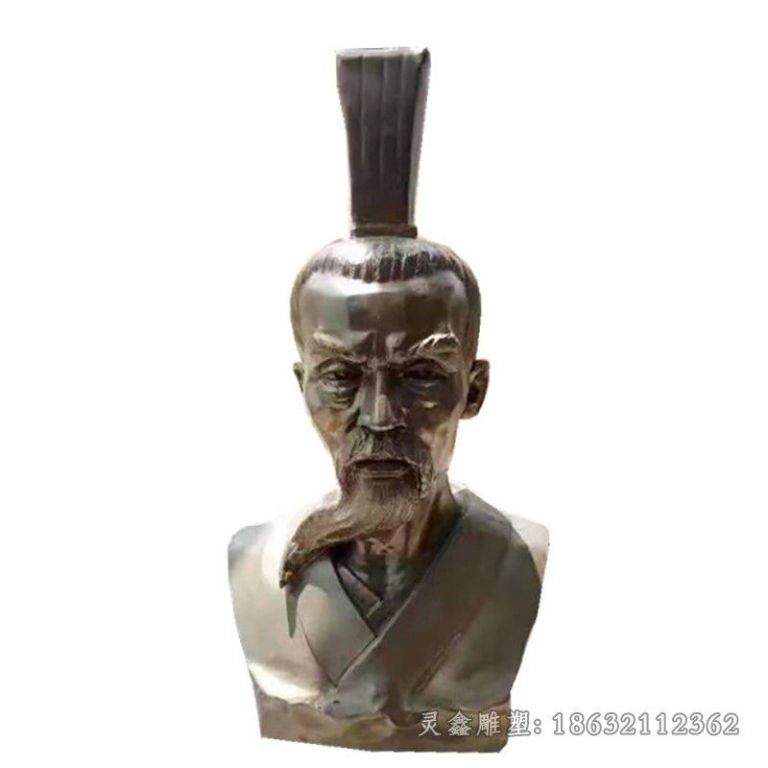 景德镇屈原胸像人物标志铜雕