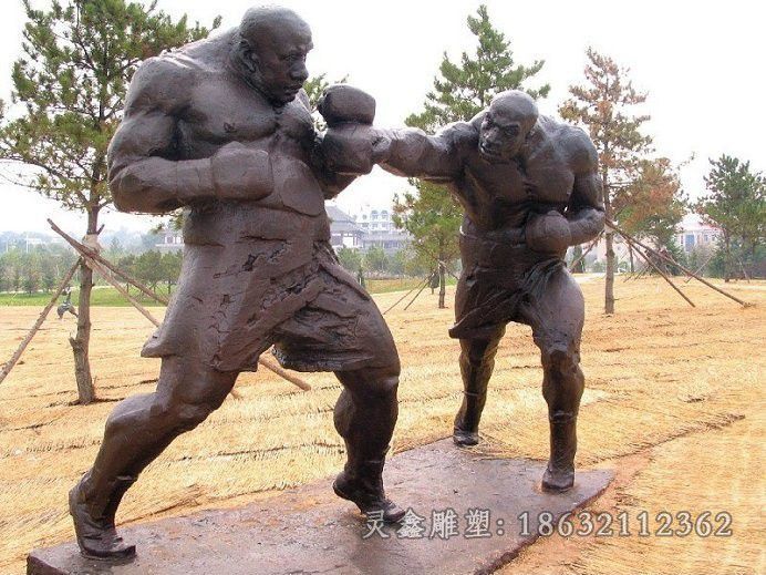 宜春拳击公园人物景观铜雕