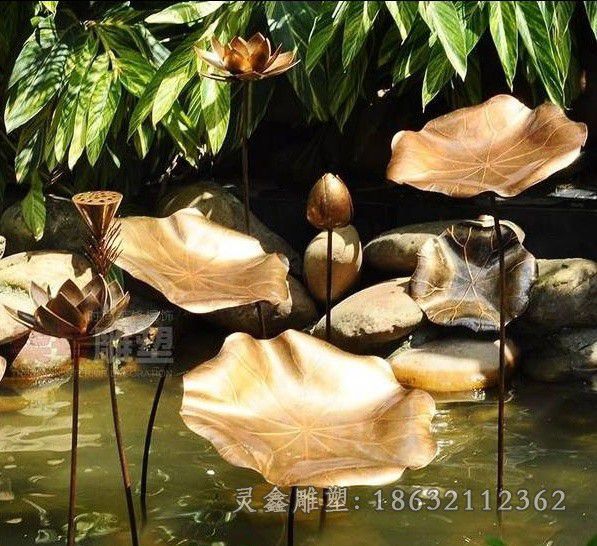 抚州不锈钢荷叶标志镜面雕塑