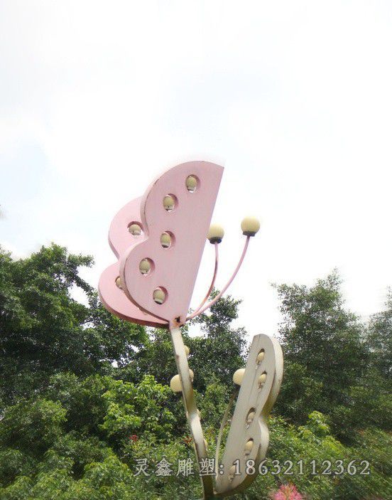 赣州彩绘不锈钢蝴蝶城市雕塑