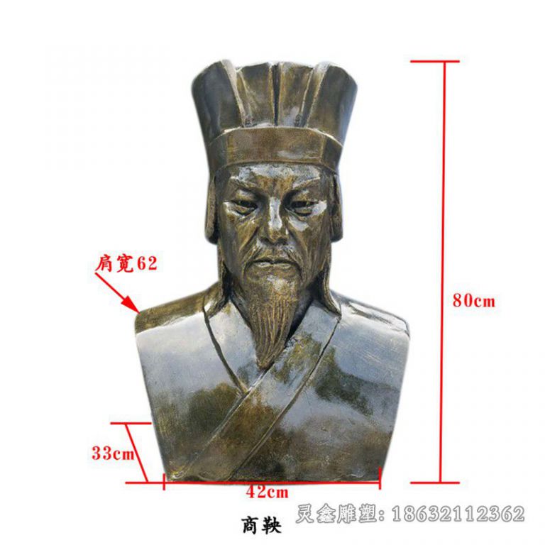 上饶商鞅古代人物胸像铜雕