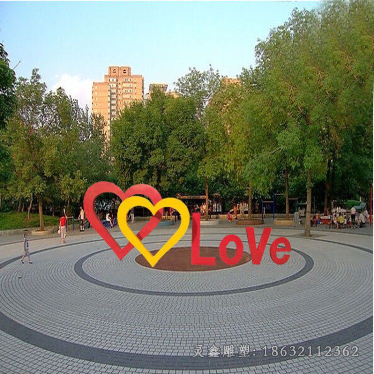 萍乡不锈钢love景观标志雕塑