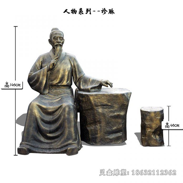 宜春中医文化诊脉人物铜雕