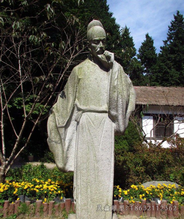 白居易小区人物铜雕