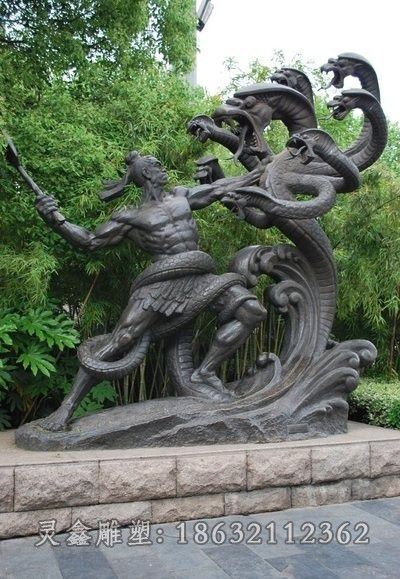 大禹治水公园景观铜雕