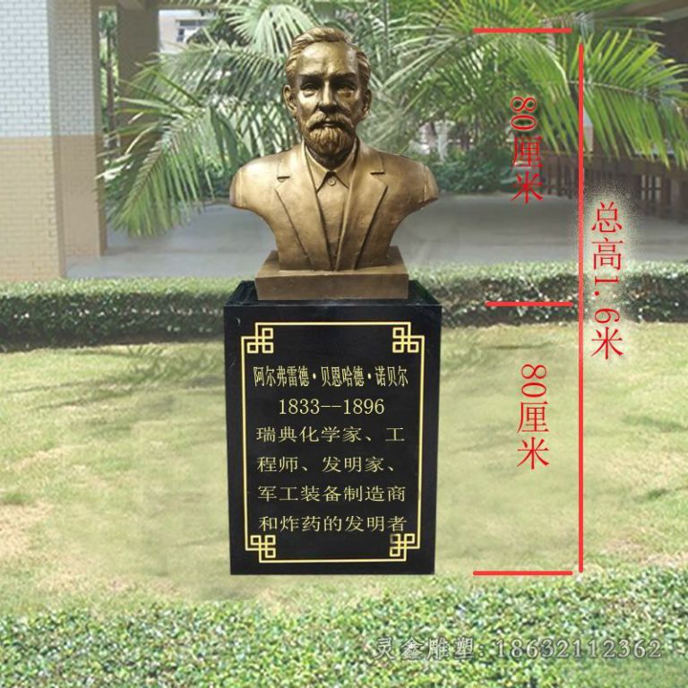 发明家诺贝尔胸像城市铜雕