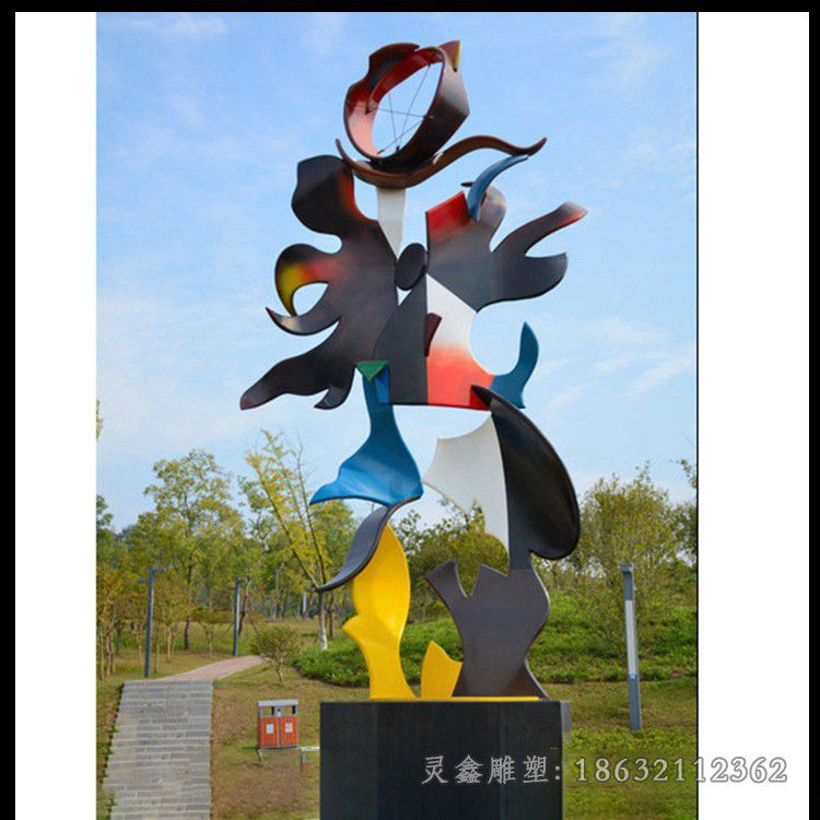 不锈钢彩绘广场标志雕塑