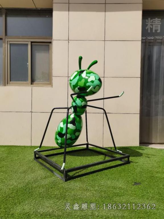 不锈钢彩绘蚂蚁广场雕塑