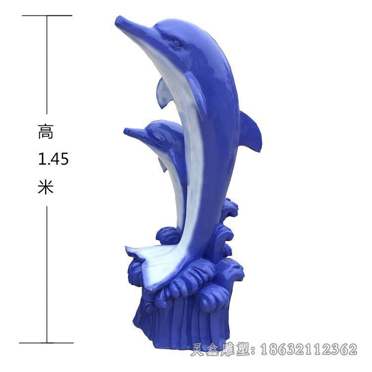 不锈钢彩绘海豚广场雕塑