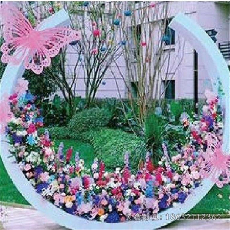 不锈钢彩绘月亮公园雕塑