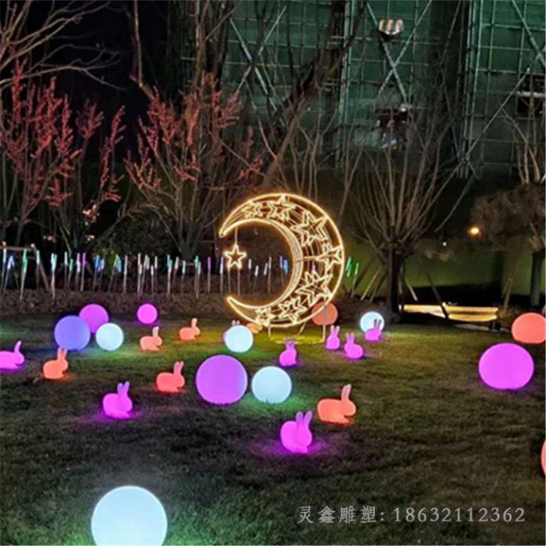 不锈钢功夫月亮广场雕塑