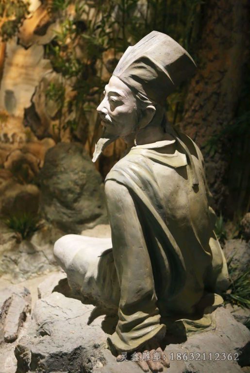 诗人白居易公园景观铜雕