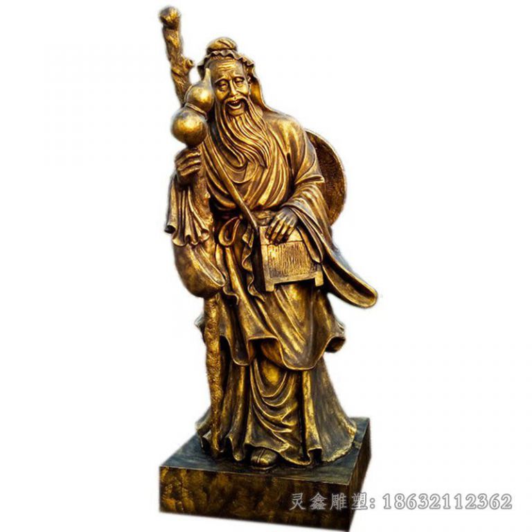 古代华佗公园人物铜雕