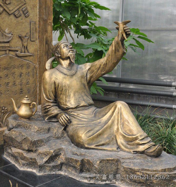 李白醉酒广场景观铜雕