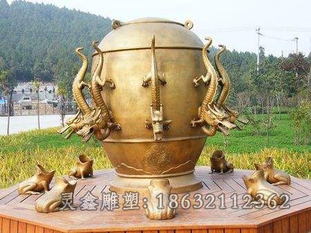 古代地动仪小区景观铜雕