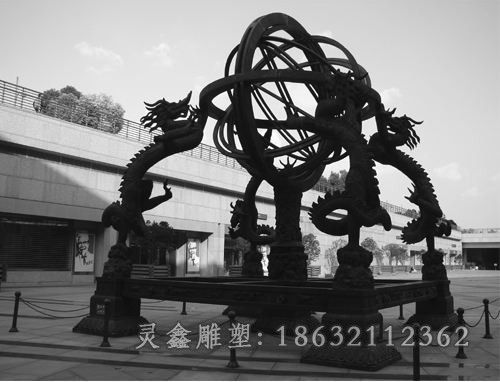 古代地动仪街边景观铜雕