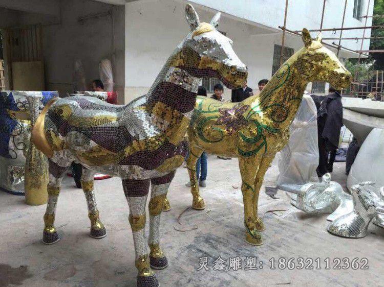 不锈钢斑马公园景观雕塑