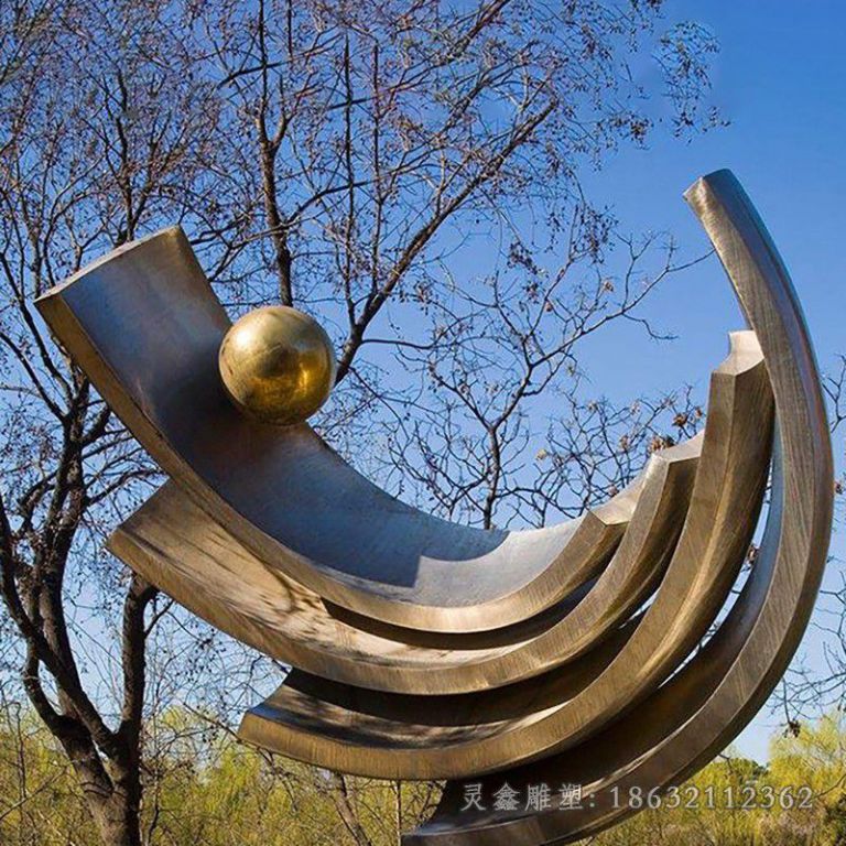 不锈钢半圆之球公园雕塑