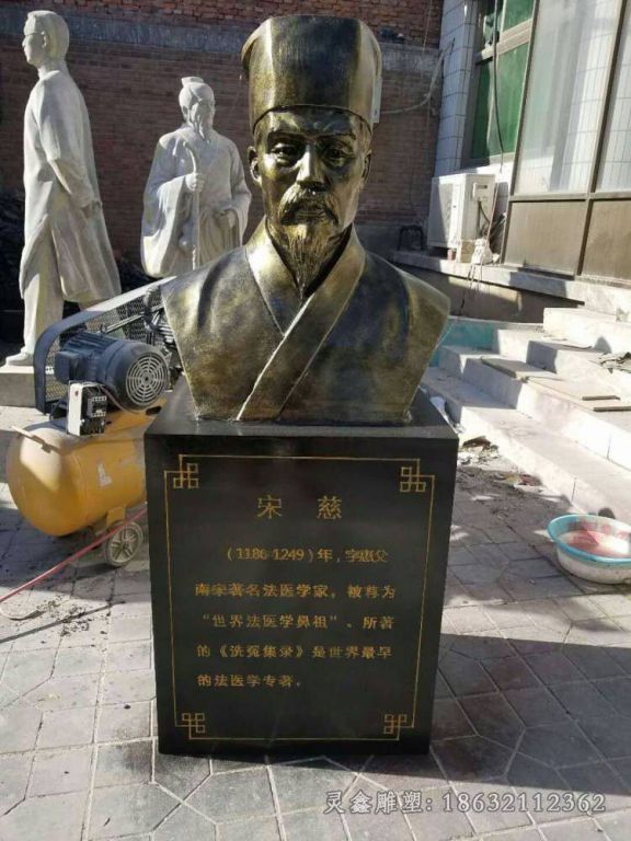 宋慈名医校园人物铜雕