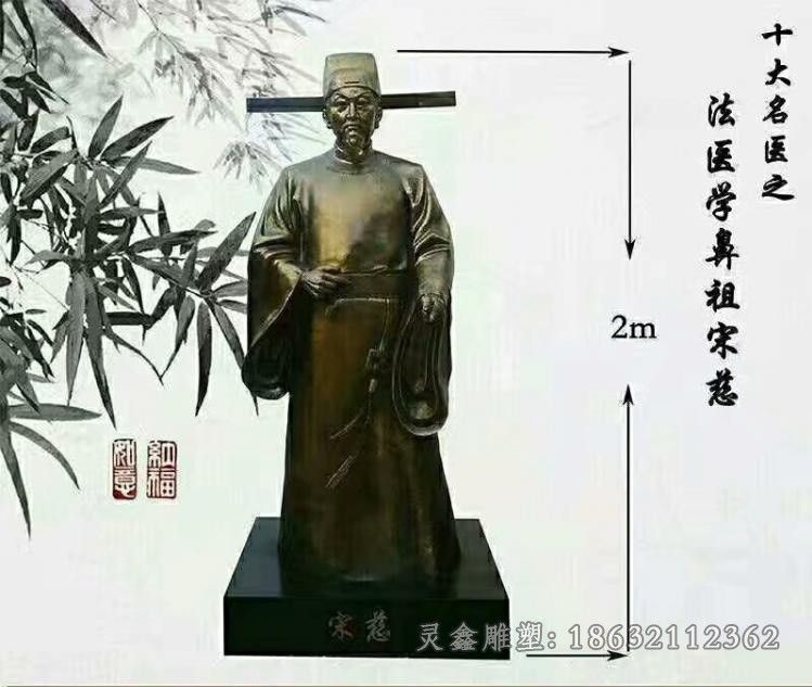 宋慈名医城市广场铜雕