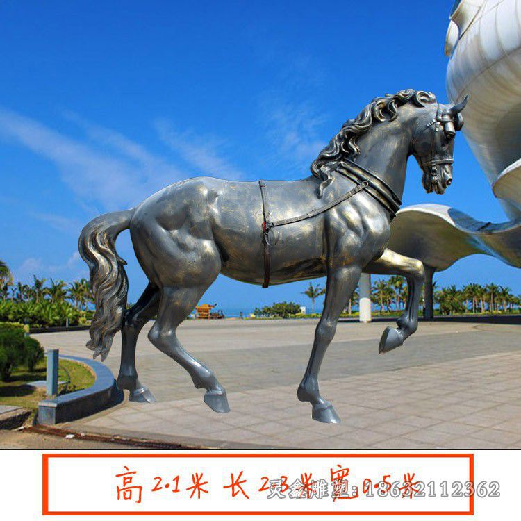 不锈钢奔马城市动物雕塑