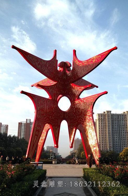 不锈钢标志校园景观雕塑