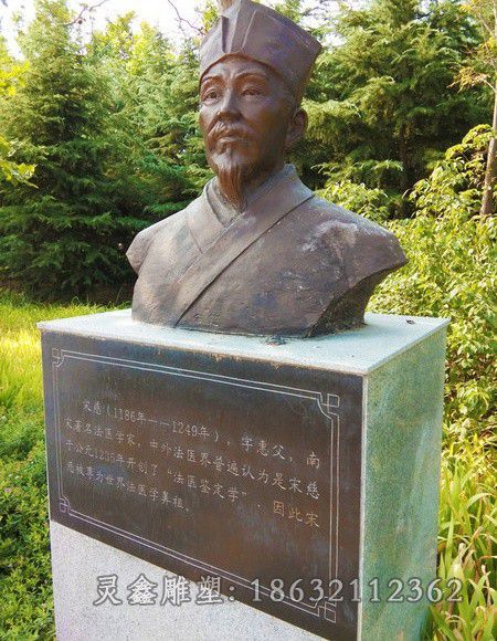 宋慈名医校园胸像铜雕
