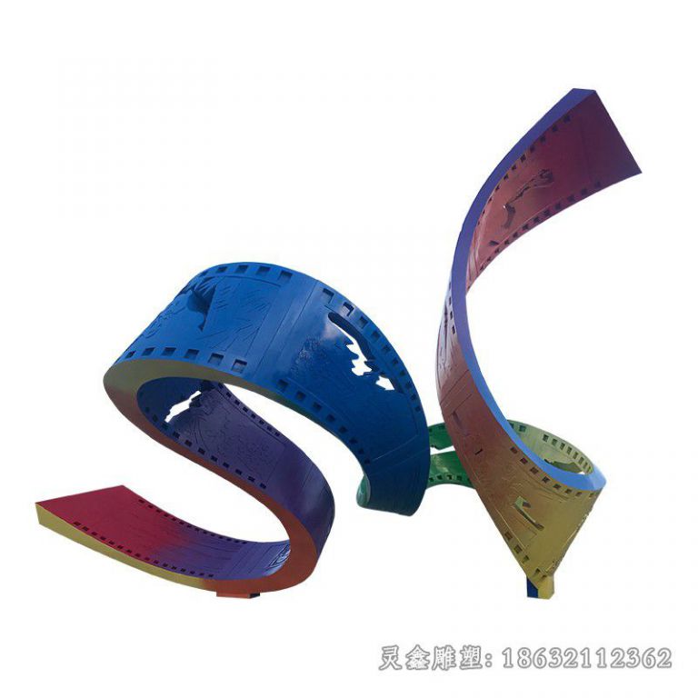 不锈钢彩带户外景观雕塑