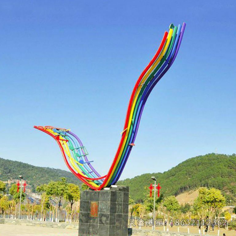 不锈钢彩虹城市景观雕塑