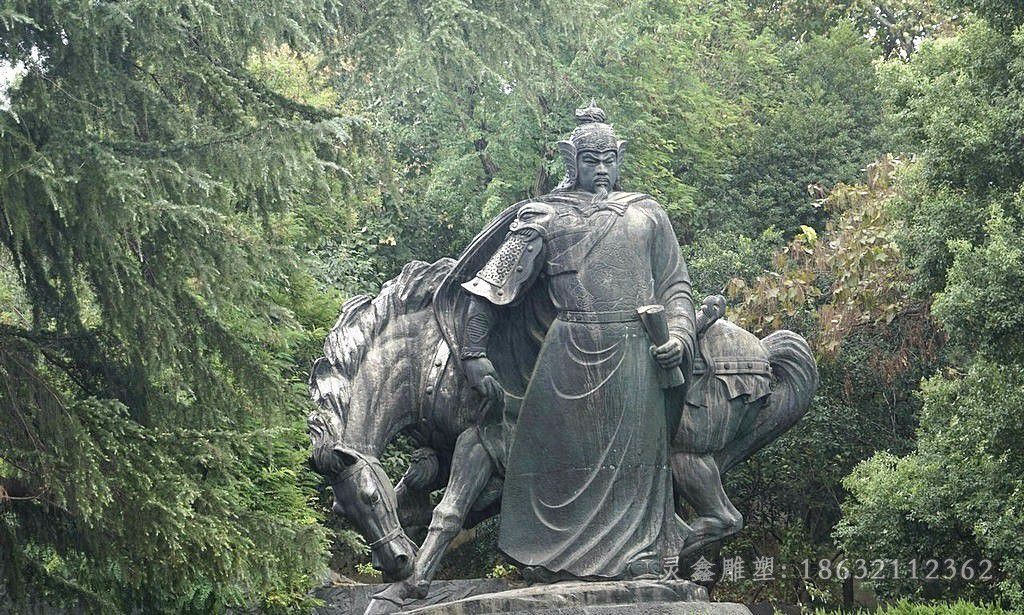 岳飞校园人物铜雕