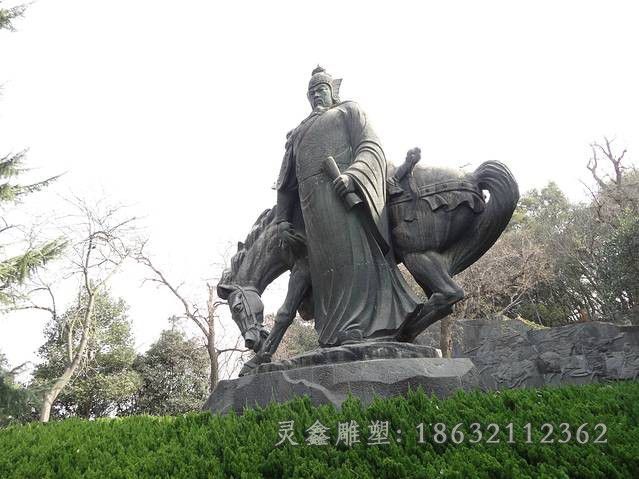 岳飞公园人物铜雕