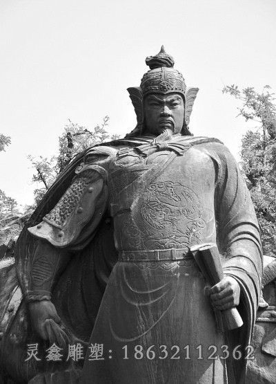 岳飞景区人物铜雕