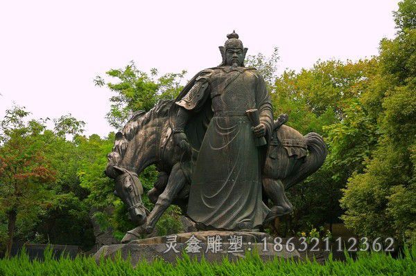 岳飞别墅人物铜雕