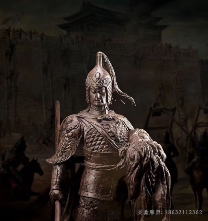 古代赵云广场景观铜雕