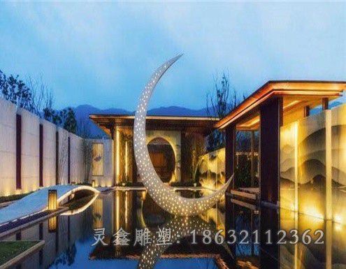 不锈钢发光景观别墅雕塑