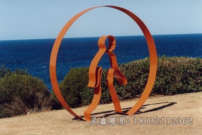 不锈钢抽象人物广场雕塑