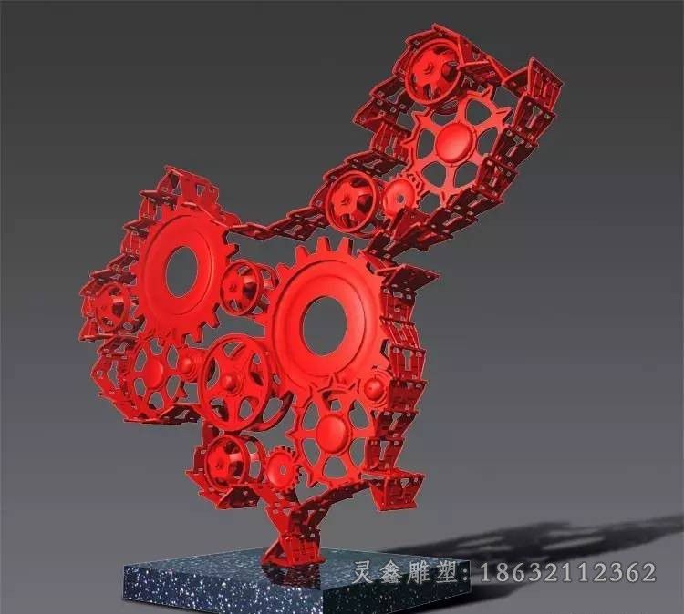 不锈钢齿轮户外景观雕塑