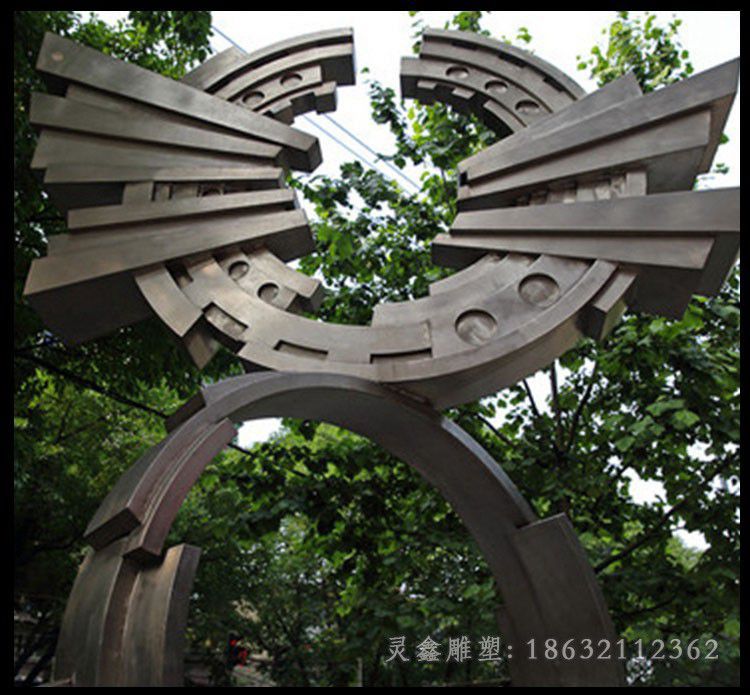 不锈钢齿轮小区景观雕塑