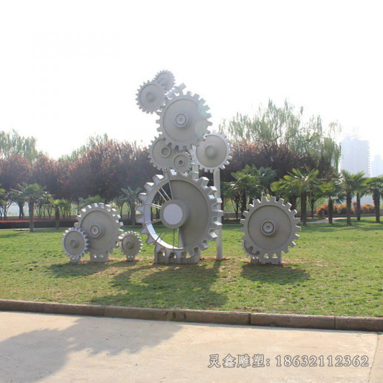 不锈钢齿轮商场景观雕塑
