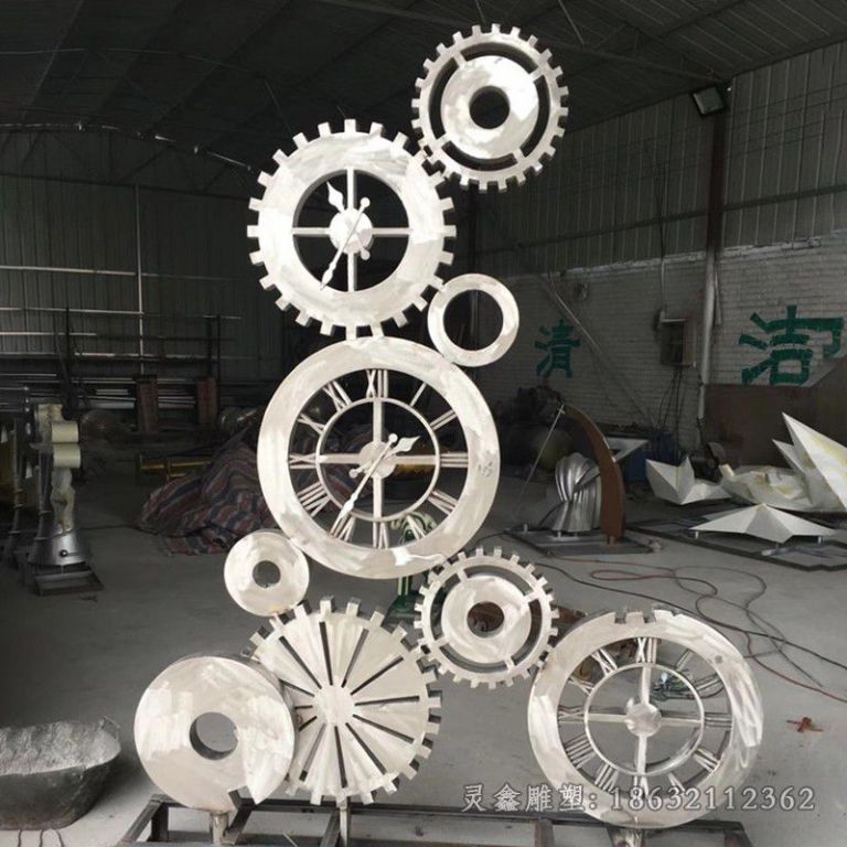 不锈钢齿轮景区景观雕塑