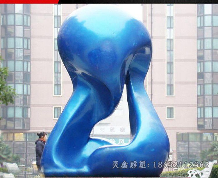 不锈钢彩绘抽象街边雕塑