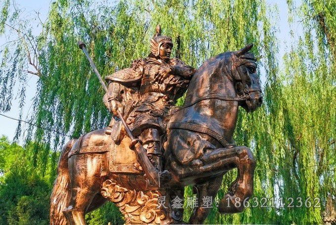 古代赵云城市景观铜雕