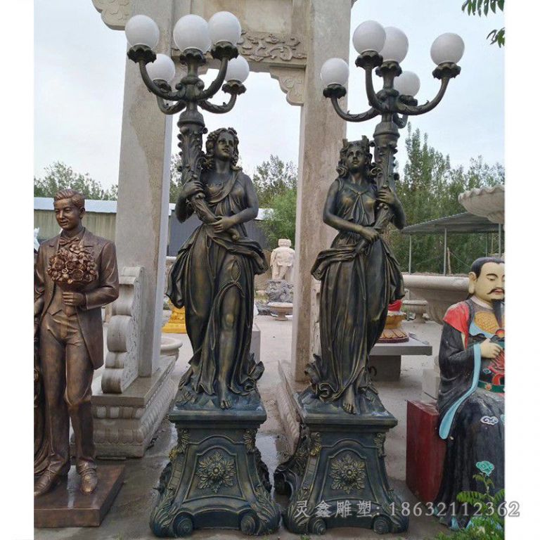 西方人物广场景观铜雕