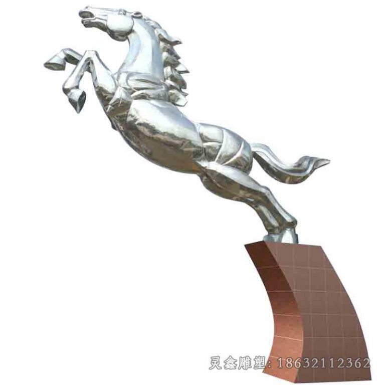 镜面马户外不锈钢雕塑