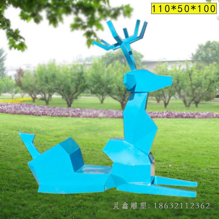 彩绘鹿景区不锈钢雕塑