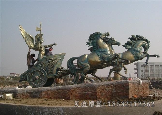 阿波罗战车街边景观铜雕