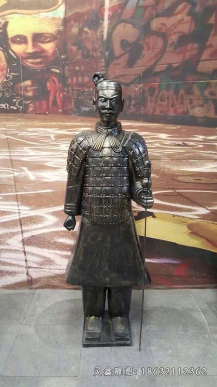 兵马俑商场抽象人物铜雕