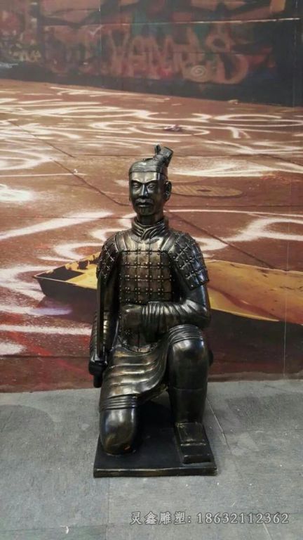 兵马俑商场景观人物铜雕