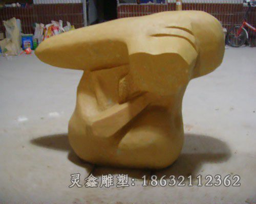 彩绘抽象景观城市铜雕