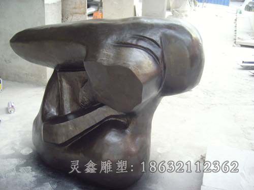 彩绘抽象景观校园铜雕